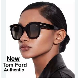 New Tom Ford POLARIZED Beatrix-02 TF613 01D POLARIZED 52022 Black Sunglasses